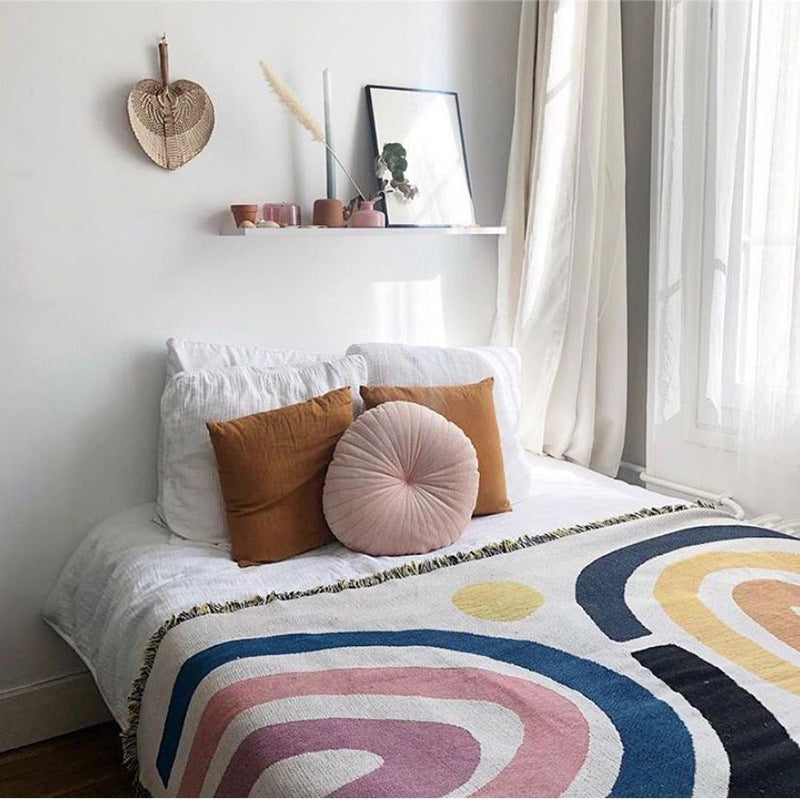 Bohemian Rainbow Blanket Tapestry