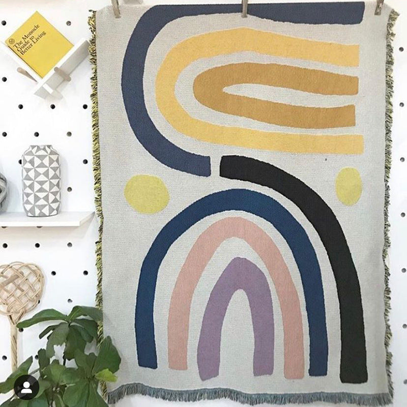 Bohemian Rainbow Blanket Tapestry
