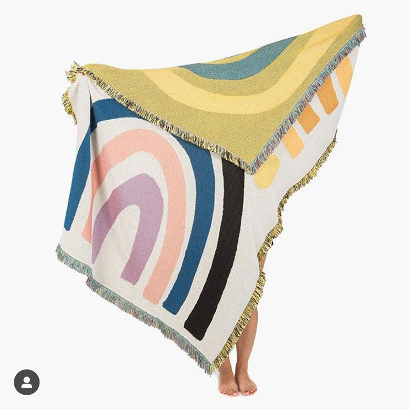 Bohemian Rainbow Blanket Tapestry