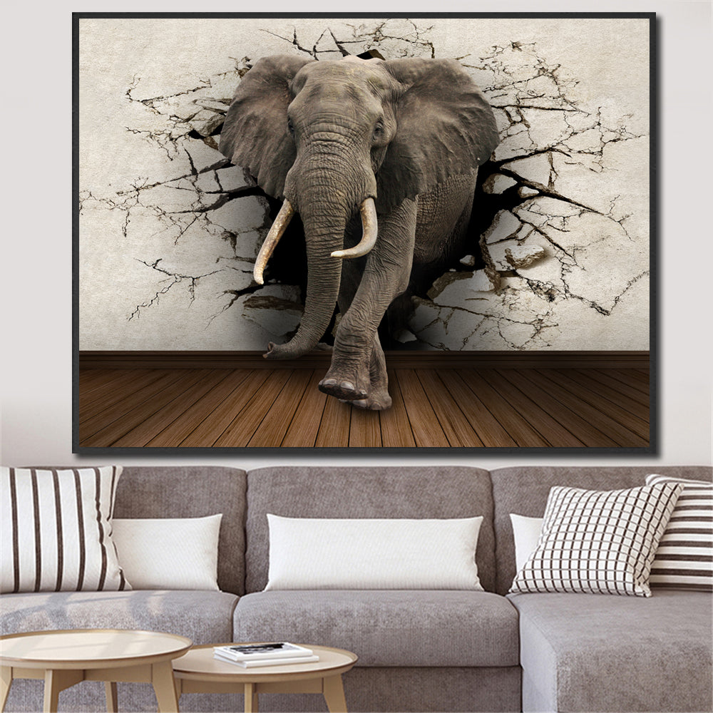 Creative Elephant Canvas Painting