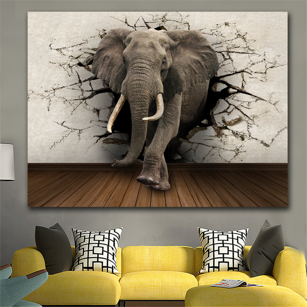 Creative Elephant Canvas Painting