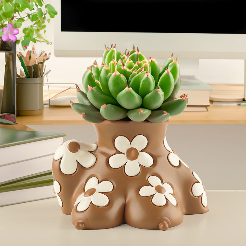 Resin Body Art Plant Pot