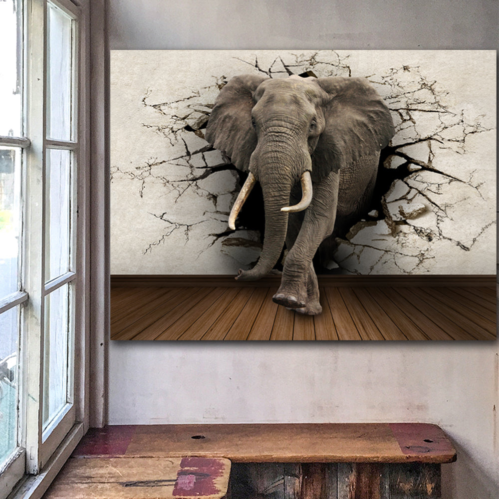 Creative Elephant Canvas Painting